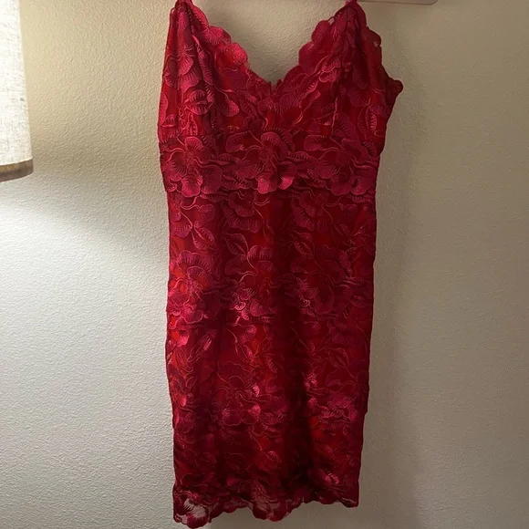 Guess Red Lace Cami bodycon dress - Picture 4 of 7